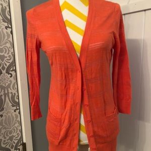 Loft lightweight coral cardigan